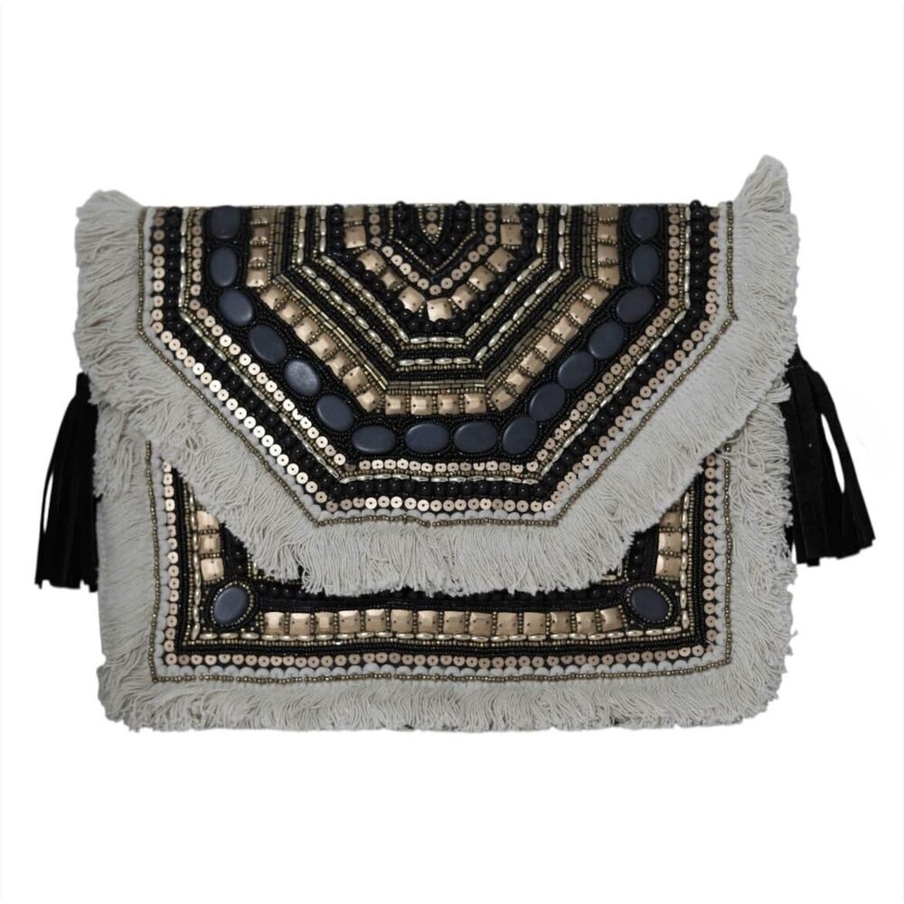 3330 Banjara beaded Bohemian Bag India Embroidered Crossbody Bag Envelope
